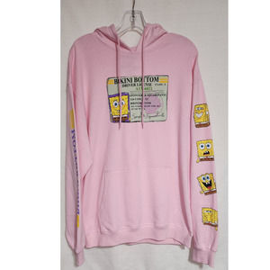 sponge bob square pants pink hoodie men size